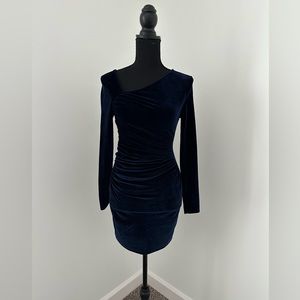 New Abercrombie and Fitch Blue Velvet Mini Dress - Size XS